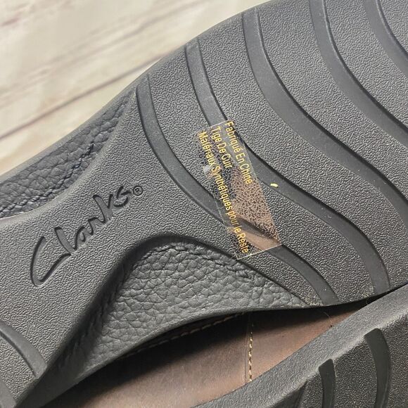 VTG Clarks Bendables Woman's Ankle Boot Brown Leather Upper 5.5M Shoes 5 1/2 M - Picture 13 of 14